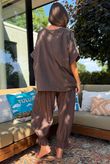 Below Deck Cheesecloth Stripe Tee Chocolate
